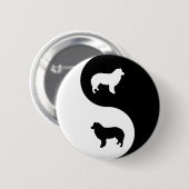 Border Collie Yin Yang Ronde Button 5,7 Cm (Voorkant /achterkant)