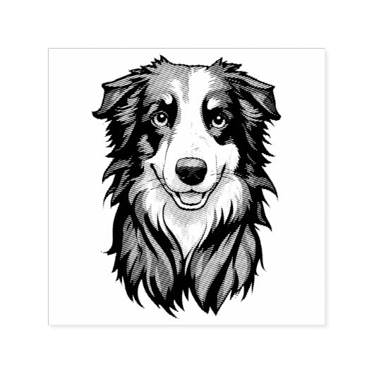 Border Collie Zelfinktende Stempel (Design)