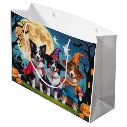 Border Collies Honden Pompoen Halloween Grappig Groot Cadeauzakje (Achterkant Gekanteld)