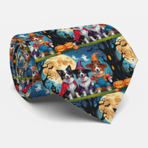Border Collies Honden Pompoen Halloween Grappig Stropdas