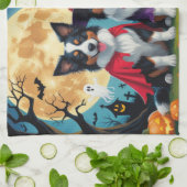 Border Collies Honden Pompoen Halloween Grappig Theedoek (Gevouwen)