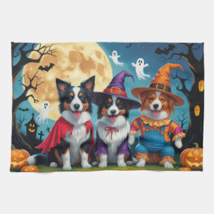 Border Collies Honden Pompoen Halloween Grappig Theedoek