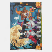 Border Collies Honden Pompoen Halloween Grappig Theedoek (Verticaal)