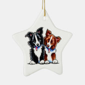 Border Collies Little League Keramisch Ornament (Rechts)