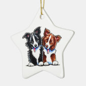 Border Collies Little League Keramisch Ornament (Links)