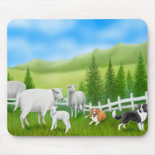 Border Collies Mousepad Muismat (Voorkant)