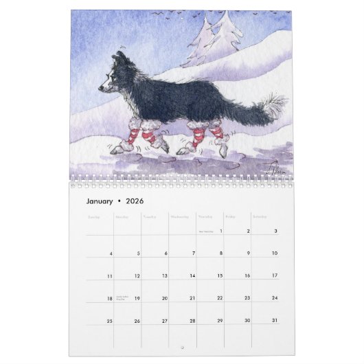 Border Collies Rule ! une page par jour calendrier (Jan 2026)