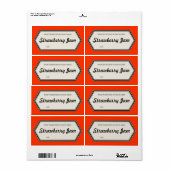 Border Home Canning Jar Label Sjabloon (Full Sheet)