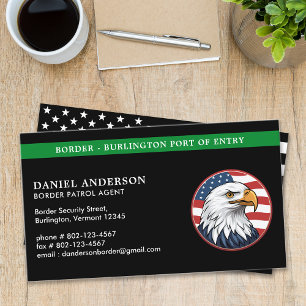 Border Patrol Agent Custom Thin Green Line Logo Visitekaartje