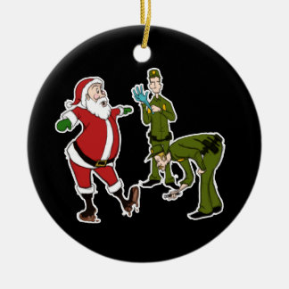 Border Patrol Agents knipbord op Santa Keramisch Ornament