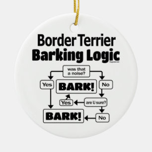 Border Terrier Barting Logic Keramisch Ornament