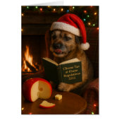 Border Terrier 'Cheese Tax' Christmas card (Devant)