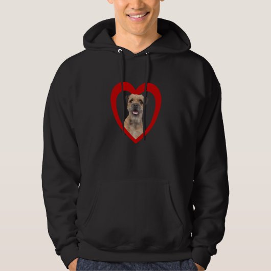 Border Terrier Dog Heart Terrier Border Terrier Hoodie (Voorkant)