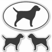 Border Terrier Dog Silhouette Vinyl Sticker Set (Voorkant)