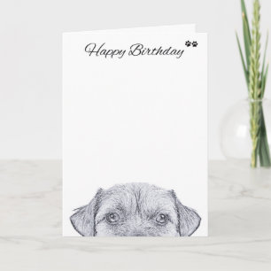 Border Terrier Dog Verjaardag Wenskaart Kaart