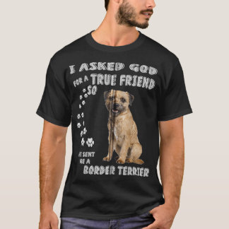 Border Terrier Gifts for Dad Mom, Cute Brown Borde T-shirt