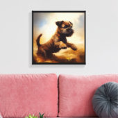 Border Terrier-hond Canvas Afdruk (Insitu (Woonkamer))