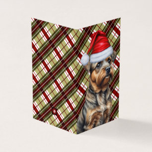 Border Terrier Hond Rood Groen Vakantie Plaid Kaart