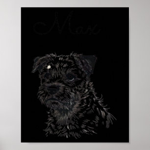 Border Terrier hondenportret - gepersonaliseerde h Poster