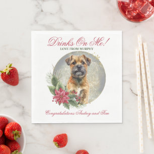 Border Terrier Huwelijksservetten met Honden Foto Servet