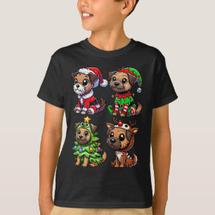Border Terrier Kerstboom Santa Elf kostuum doen T-shirt