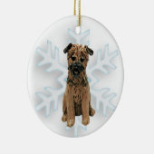 Border Terrier kerstversiering Keramisch Ornament (Rechts)