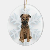 Border Terrier kerstversiering Keramisch Ornament (Links)