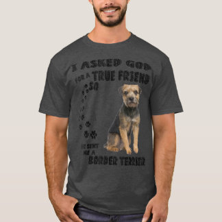 Border Terrier Quote mam Papa Costume, Cute Small  T-shirt