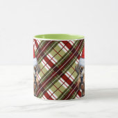 Border Terrier Red Green Holiday Plaid Kerstmis Mok (Midden)