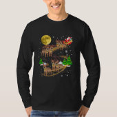 Border Terrier Reindeer Christmas Dog Riding T-shirt (Voorkant)