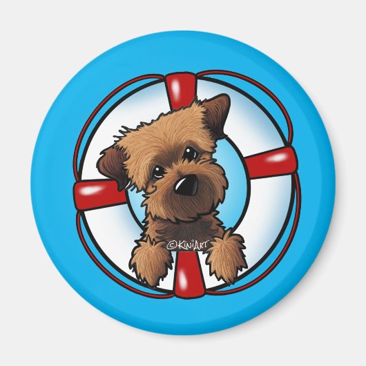 Border Terrier Rescue Magnet Magneet (Voorkant)