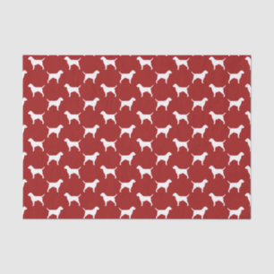 Border Terrier Silhouettes Pattern Red Tissuepapier