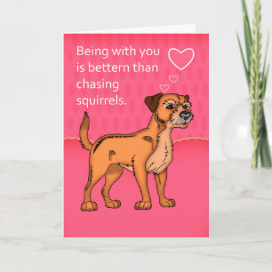 Border Terrier Valentijnsdag Card - Van hond Feestdagen Kaart