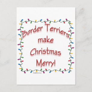 Border Terriers maken Kerstmis Vrolijk Feestdagenkaart