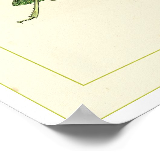 Bordered Print of Green Grasshopper (Hoek)