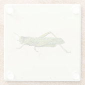 Bordered Print of Green Grasshopper Glazen Onderzetter (Achterkant)