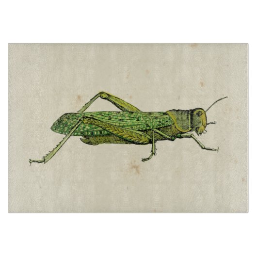 Bordered Print of Green Grasshopper Snijplank (Voorkant)