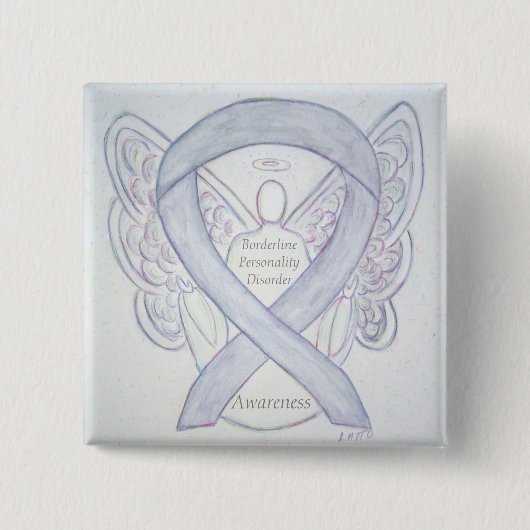 Borderline Personaliteitsstoornis Guardian Angel P Vierkante Button 5,1 Cm (Voorkant)