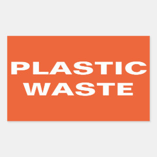 Bordje Plastic Afval Rechthoekige Sticker