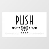 Bordje voor duwen deur, raamsticker (Vel)