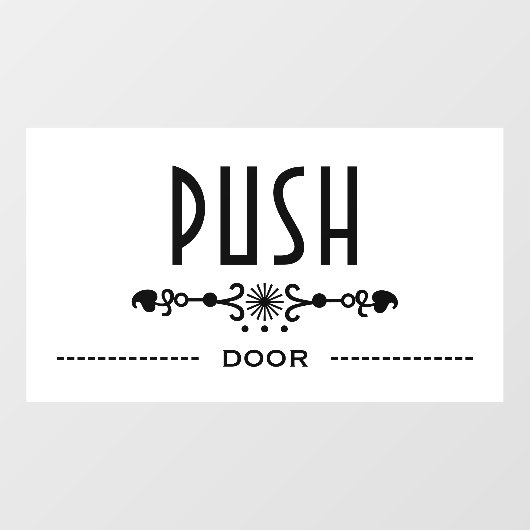 Bordje voor duwen deur, raamsticker (Vel)