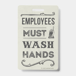 Bordje 'Werknemers moeten handen wassen' Badge