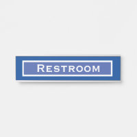 Bordjes voor kantoor deur richting toilet blauwe b