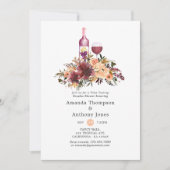 Bordo Peach Wine Tasting Couples Shower Kaart (Voorkant)