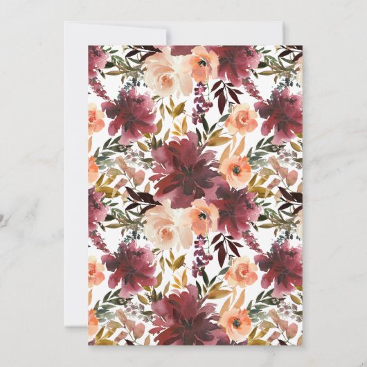 Bordo Peach Wine Tasting Engagement Party Kaart (Achterkant)