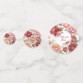 Bordpapier met pioenrozen – Decoratie Confetti (Voorkanten)