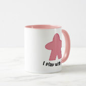 Bordspel Ik speel met roze Meeples Mok (Voorkant rechts)