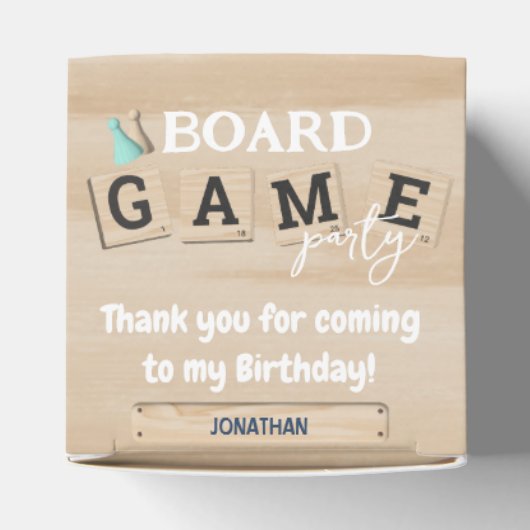 Bordspel Verjaardag Uitnodiging Bedankdoosjes (Bovenkant)
