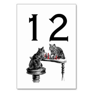 Bordspellen Twee katten spelen schaakwedstrijd Roo Kaart