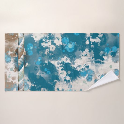 Bordure Abstraite de vague côtière (Serviette de bain)